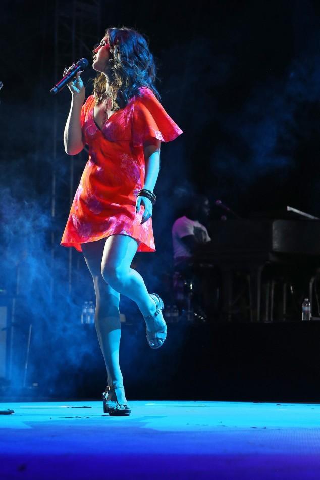 Lana Del Rey performs on stage for day three of the Coachella Valley Music and Arts Festival April 13, 2014 in Indio, Calif. Her new album Ultraviolence was released on June 18, 2014. 