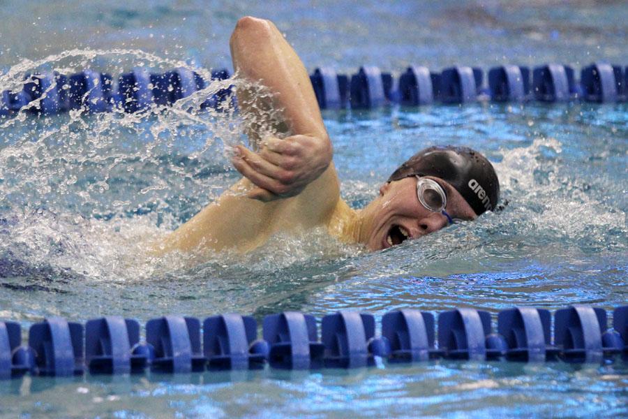 Kyle+Massa+%2811%29+swims+200+yard+freestyle+at+the+preliminary+round+of+Sectionals.+Massa+advanced+to+the+2015+Sectionals+Finals.