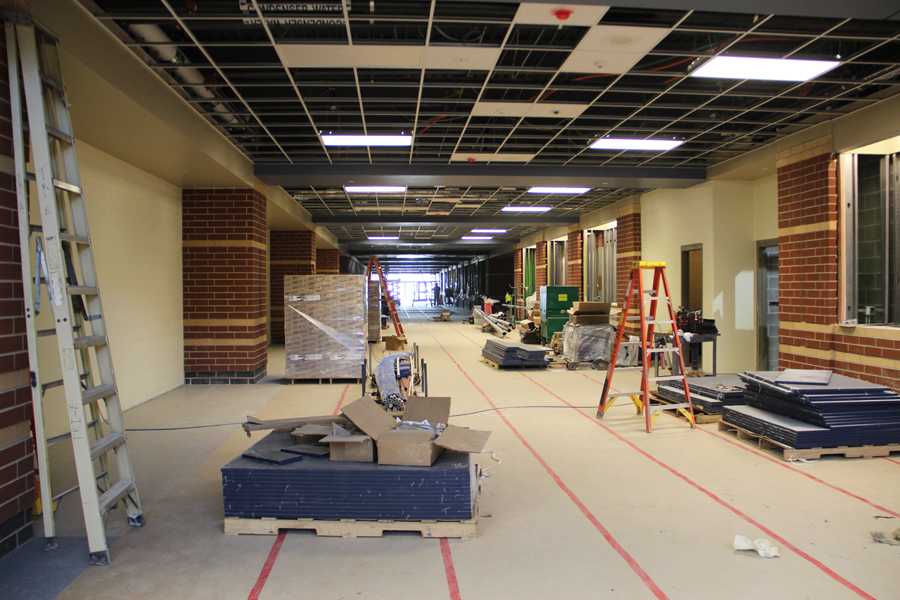 The floors and doors have been installed in the new building.