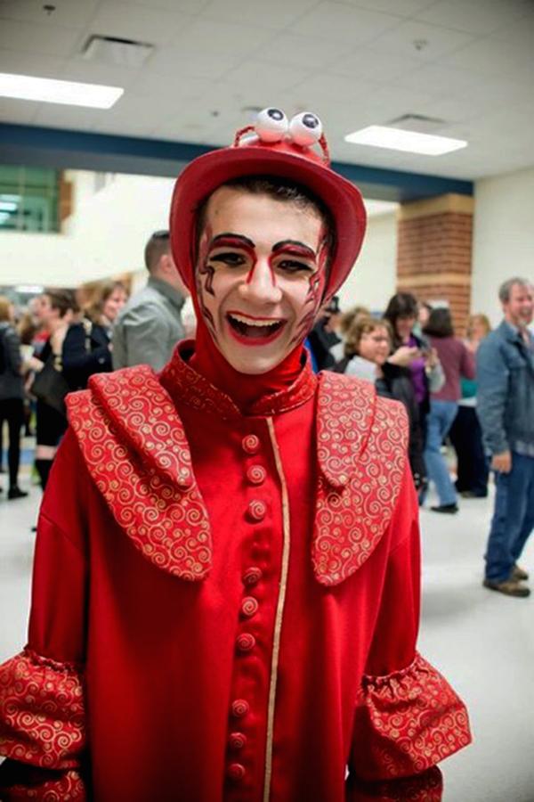 Playing the role of Sebastian,  Aaron Cappello (10) is one of the main characters in “The Little Mermaid.” Cappello spent 20 minutes before the show getting his makeup done.