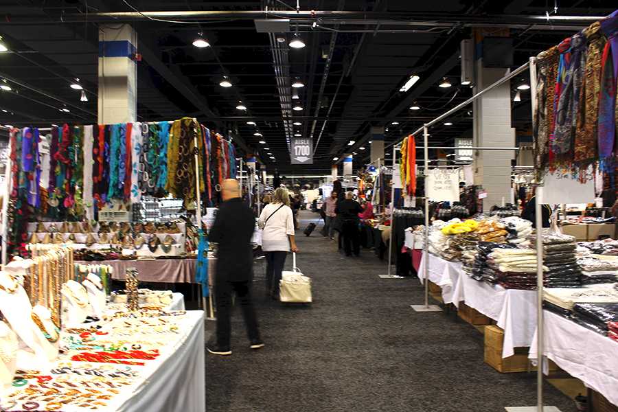 Buyers walk around the Jewelry, Fashion and Accessories Trade Show. The trade show took place from Oct. 20 to Oct. 23 in Rosemont, Ill. 
