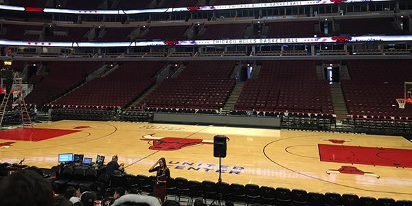  Students learn from the different marketing and business directors of the Chicago Bulls. The Career Day presentation took place at United Center on Feb. 16.