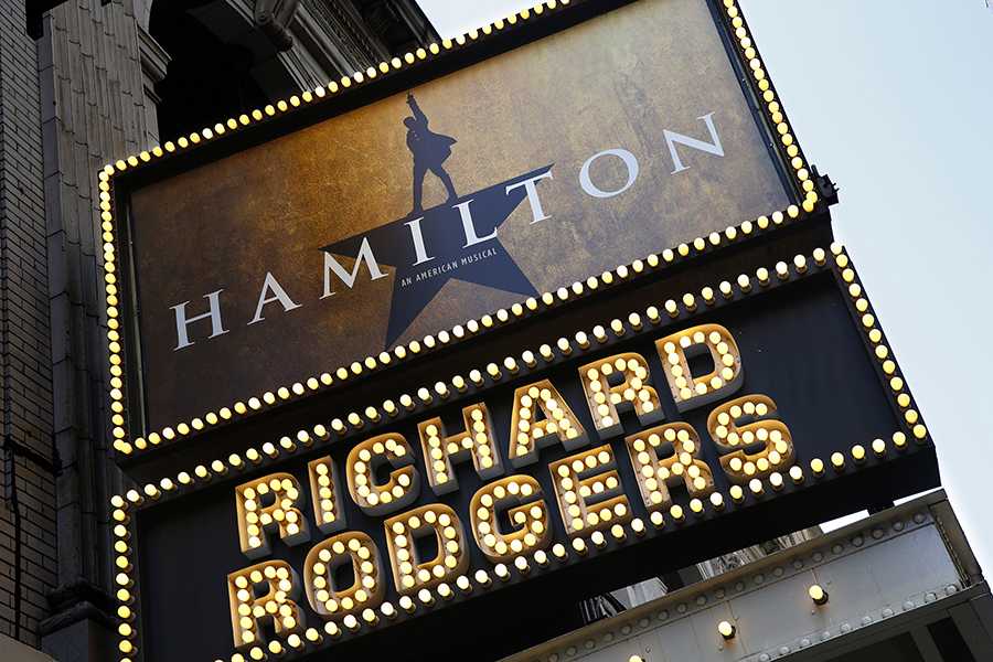 The new Broadway show Hamilton is in previews now at the Richard Rodgers Theatre in New York City on July 22, 2015. (Carolyn Cole/Los Angeles Times)