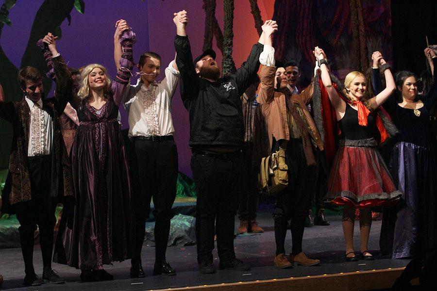 Lake Central Theatre Company’s seniors take a final bow at the end of their performance. Senior Night was on Thursday, March 16, and kicked off their final weekend of performances. 