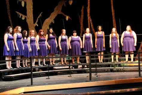 Trebleaires sings on the stage. The choir concert took place on March 7.
