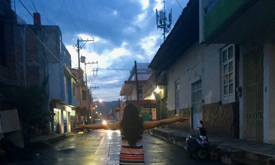 Photo submitted by Dayanne Gaona: Dayanne Gaona (11) stands in the middle of a popular street in Mexico. Gaona felt emotionally connected with the values of Mexico and its people. 
