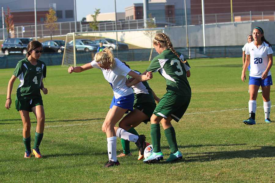 Rachel Roberts (10) attempts to save the ball. The Indians defeated Concord on Saturday, Sept. 16.