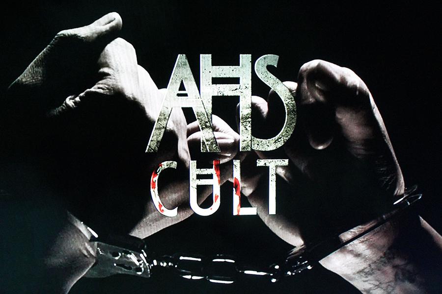The logo for “American Horror Story: Cult” appears at the end of the show’s opening credits. “American Horror Story: Cult” was the seventh season of the anthology series. 