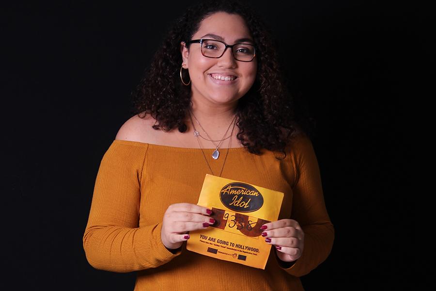 Amanda Aponte (12) holds up the certificate for American Idol. She will find out in December if she will be featured in the show and make it do the next round.  