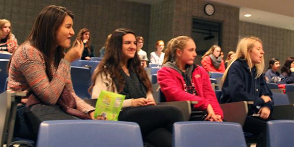 N-Teens members sit in the LGI listening to what was going to be happening in upcoming meetings. Members talked about Winter Formal planning.