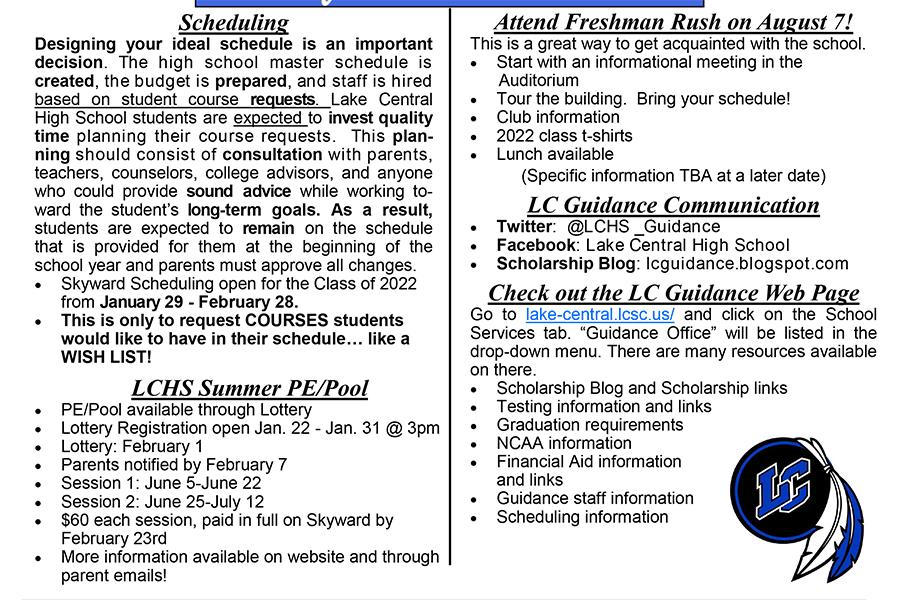  Students are now able to schedule for their 2018-2019 classes. Guidance released a flyer of scheduling information for incoming freshmen families.
