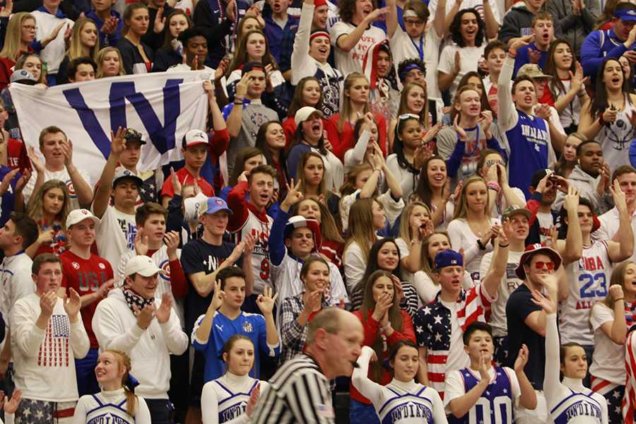 The+student+section+cheers+during+the+game.+The+boys+play+Munster+in+the+next+round+of+Sectionals.
