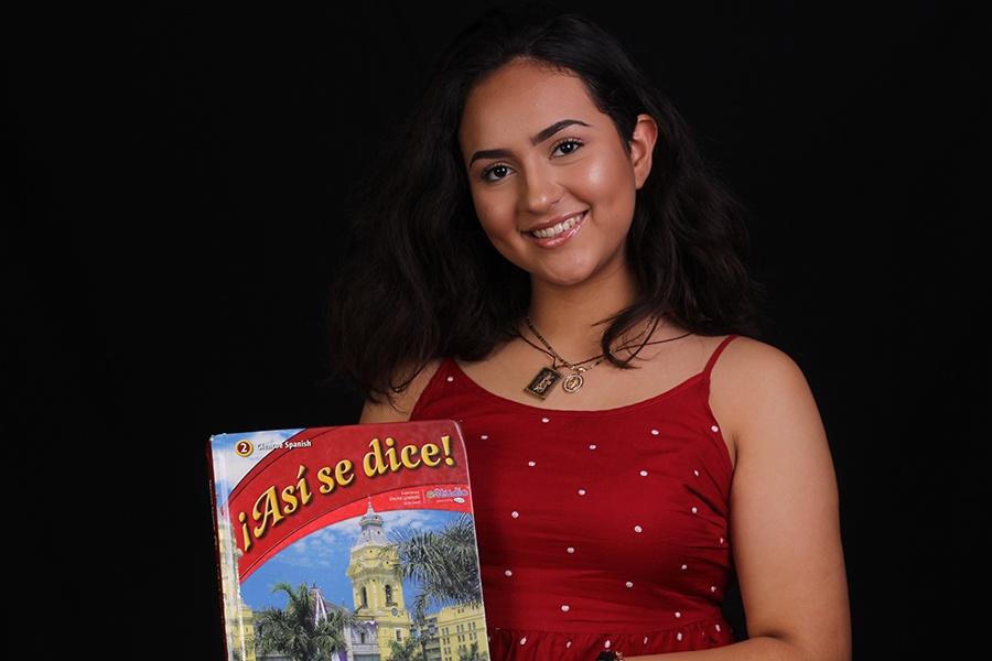 Gloria Fonseca (9) is currently in Spanish II. She tested out of Spanish I her freshman year.