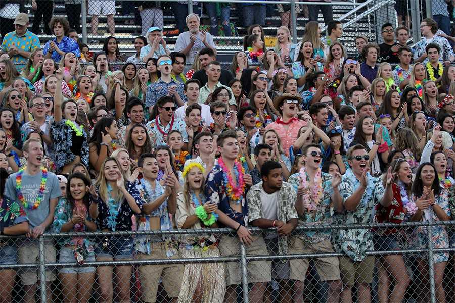 Lake Central student section cheering on their football team. Photo by: Karisa Candreva