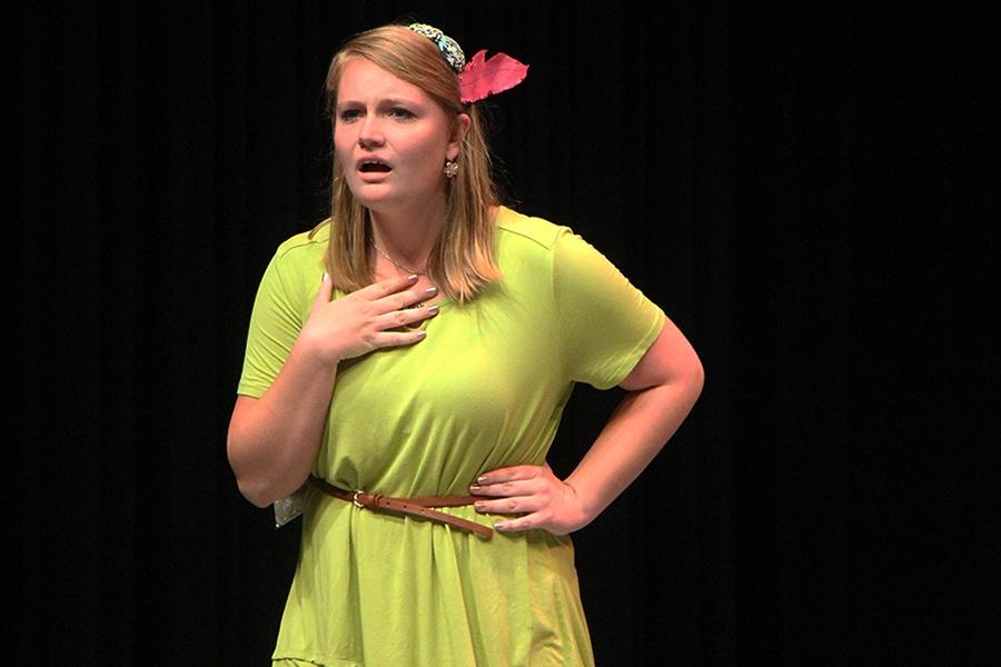 Adrianna Klein (11) is expressing her anger in one of her improv scenes. Her performance was on Oct. 1.