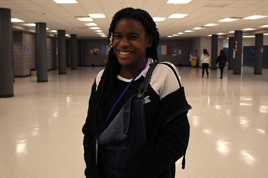 Sydney Black (8) enjoys the freshman center. This was her first time at Lake Central. 