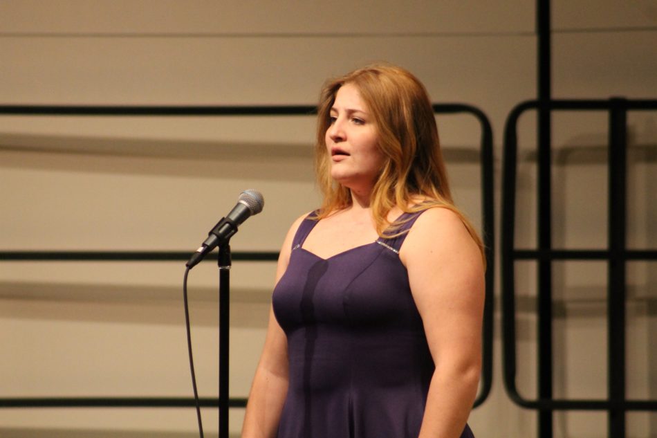 Emily Mosher (12) performs her vocal solo of “Deep RIver” by Harry T. Burleigh. The choir’s classics concert featured six different solos by different students.