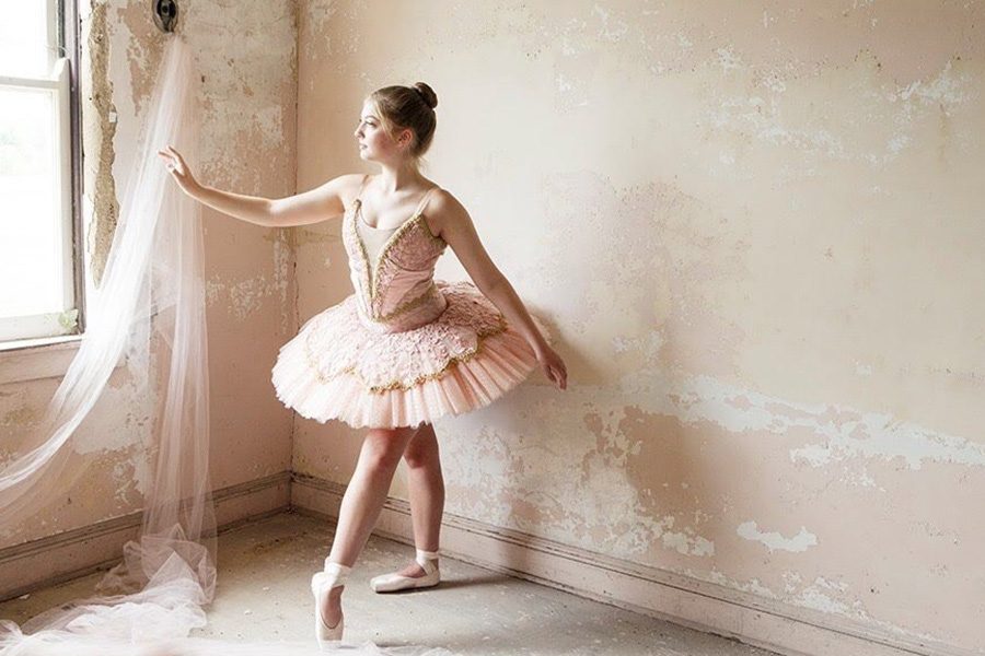 Audrey DiFilippo (11) poses in a ballet tutu from The Nutcracker and pointe shoes. She has dedicated so much time over the years to perfecting her skills. Photo submitted by: Audrey DiFilippo (11) 
