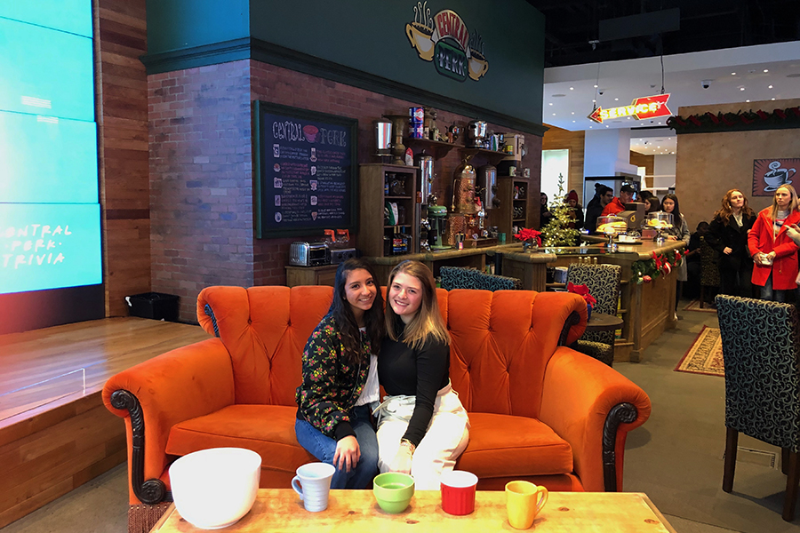 A life-size replica of Central Perk is set up in the AT&T Flagship Store.  The pop-up shop was celebrating the 25th anniversary of the popular sitcom “Friends.”

