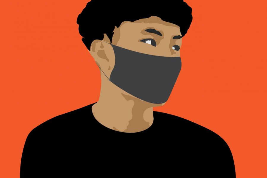 Simply+wearing+masks+as+a+safety+precaution+has+led+Asian-Americans+to+face+particular+scrutiny.+The+anti-Asian+sentiment+seen+online+is+indicative+of+increasingly+overt+racism+in+the+real+world.++Illustration+by+Joshua+Chen%0A