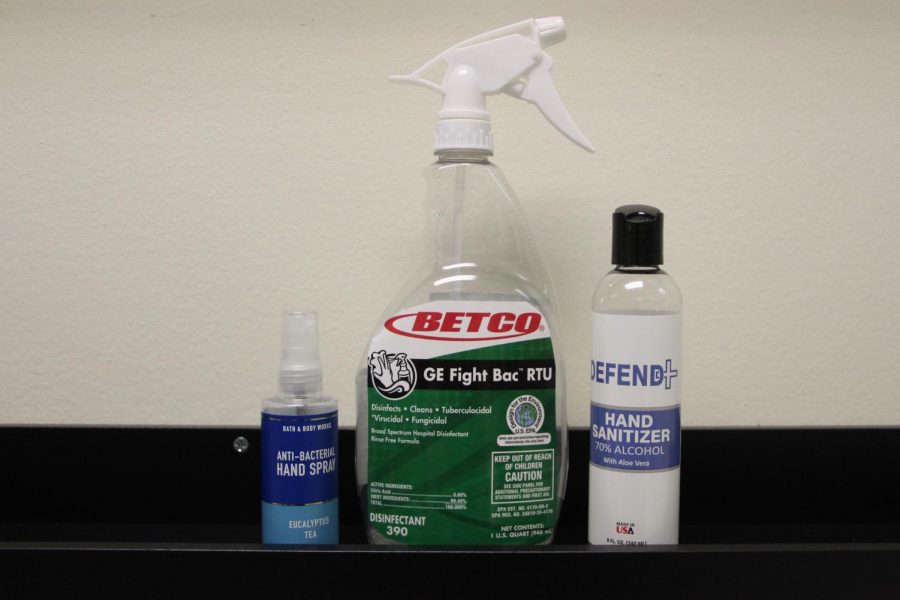 PPE supplies that students and staff use regularly. The Lake Central Education Foundation provided Grant 53 in order to purchase disinfectant and hand sanitizer for the corporation.