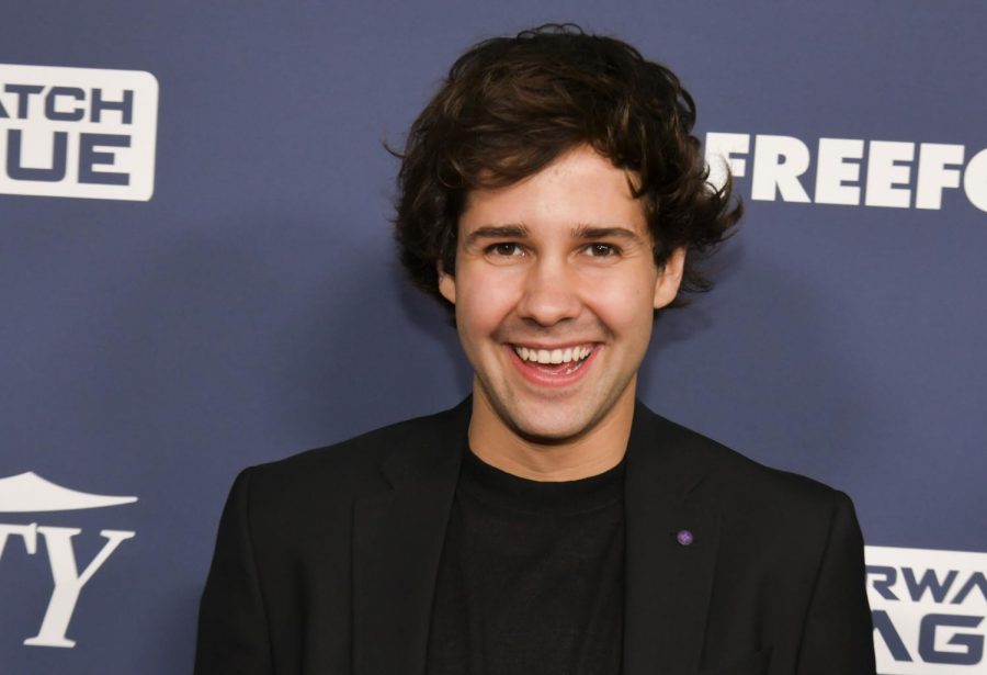 David Dobrik stands at the Power of Young Hollywood event. He made his debut as a co-host for “Dodgeball Thunderdome.”