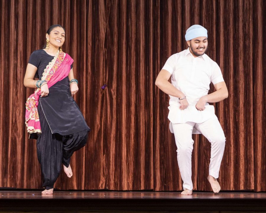 Parneet Gill (10) and her dance partner perform at Hum night 2021. Parneet Gill attended Hum night every year.