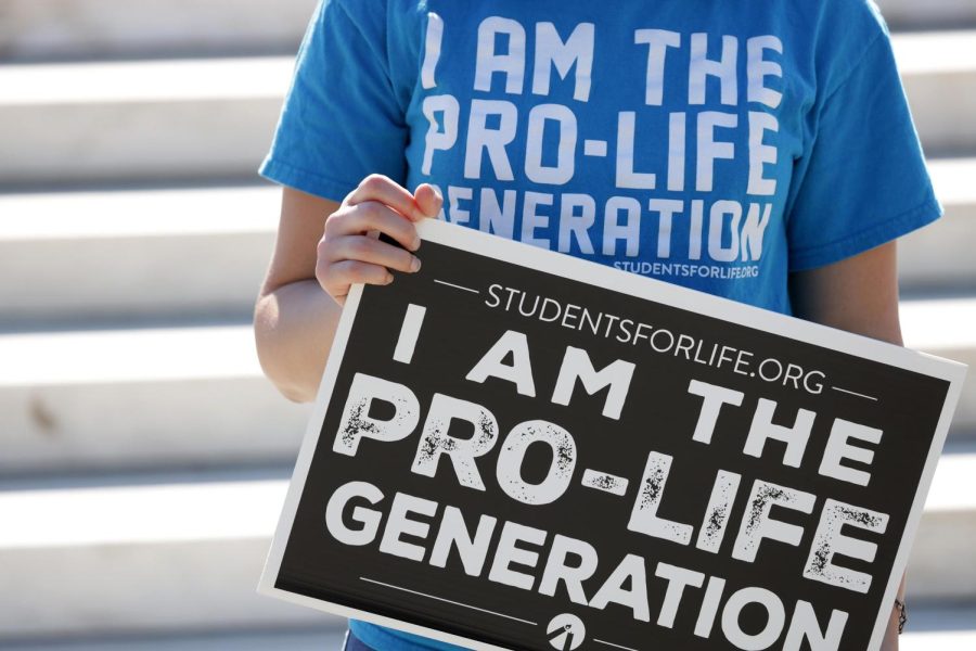A pro-life activist holds a sign during a demonstration in front of the U.S. Supreme Court on June 29, 2020, in Washington, D.C. (Alex Wong/Getty Images/TNS)